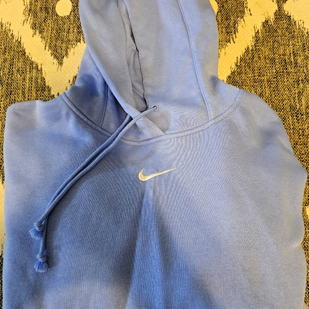 Nike Light Blue Hoodie with White Logo